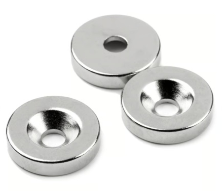 Magnet neodim inel 20mm x 4,5mm x 4mm, cu sanfren [2]