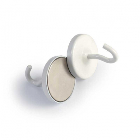 Magnet neodim oala alb cu carlig, diam. 23,5mm [2]