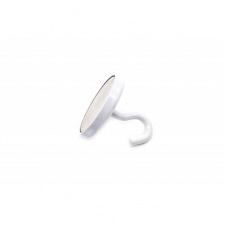Magnet neodim oala alb cu carlig, diam. 23,5mm [1]