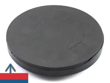 Magnet neodim oala cauciucat negru D66mm cu filet exterior [1]