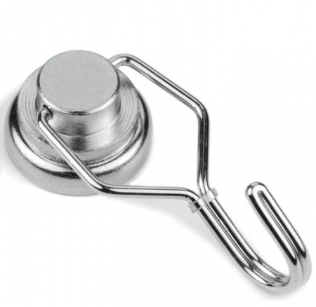 Magneti neodim - Magnet oala neodim 25mm cu carlig rotativ