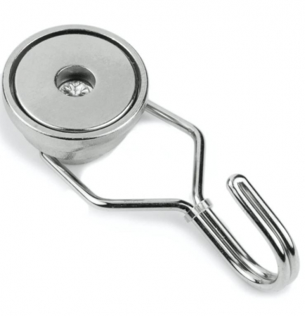 Magnet oala neodim 25mm cu carlig rotativ [1]