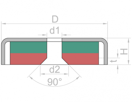 Magnet oala neodim 40mm cu orificiu [6]