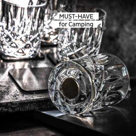 Pahar de cristal magnetic WHISKY + suport – set de 4 buc. [6]
