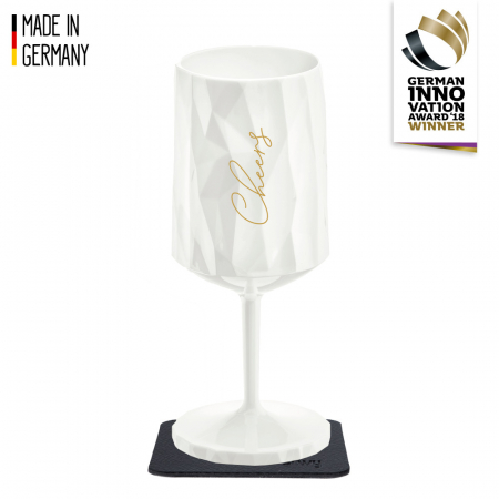 Pahare magnetice Silwy - Pahar de plastic magnetic WINE CHEERS 0,3l + suport feros