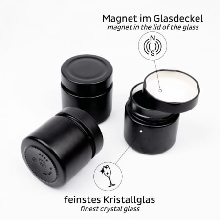 Recipient pentru delicatesuri NEGRU – set de 3 buc + suport metalic NEGRU [2]