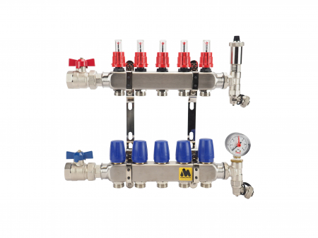 Distribuitoare incalzire prin pardoseala - Distribuitor inox premium MAGNUM 12 circuite