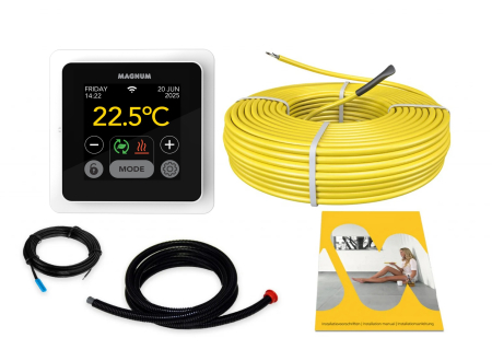 Kit cablu cu termostat WIFI MRC - Kit cablu incalzire in pardoseala Magnum Heating 2900 W - 170,6 m, pentru 21 mp cu termostat WIFi control Magnum MRC