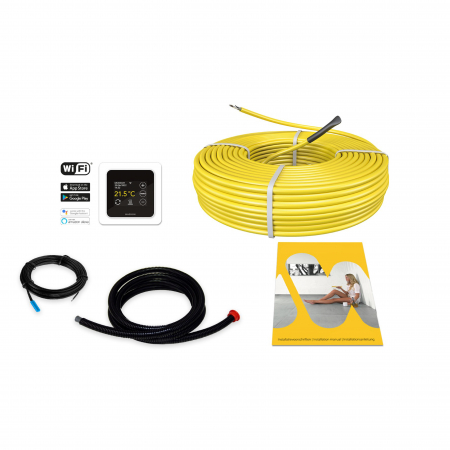 Kit cablu incalzire in pardoseala cu termostat MRC - Kit cablu incalzire in pardoseala Magnum Heating 1250 W - 73,5 m, pentru 9 mp cu termostat WIFi control Magnum MRC