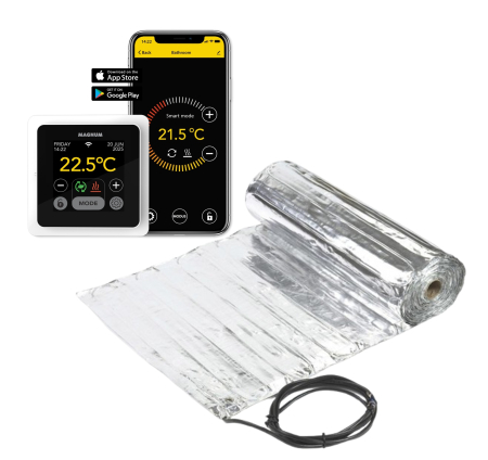Kit covor incalzire in pardoseala aluminiu 1 m² - 140 W cu termostat MRC WIFI control [0]