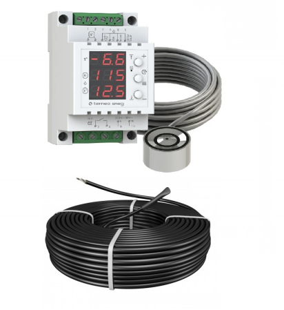 Kit degivrare cu o zona de control - Kit degivrare 5m² putere constanta (1200w) montaj beton cu set Termostat digital + senzor temperatura / Umiditate 1 x 16A - 230 Volt pardoseala
