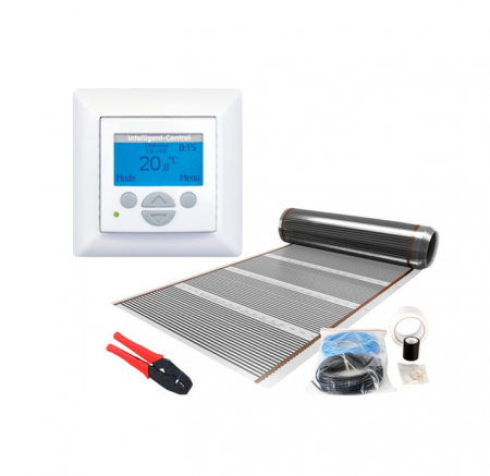 Kit film carbon incalzire in pardoseala pentru parchet cu termostat Intelligent Control - Kit incalzire in pardoseala Film carbon 12m² - 1440 W cu termostat programabil Magnum Inteligent Control