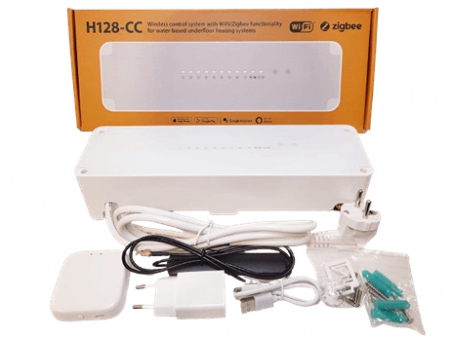 Automatizare incalzire prin pardoseala - Kit unitate principala de control wireless 8 zone H128  + Gateway Zigbee