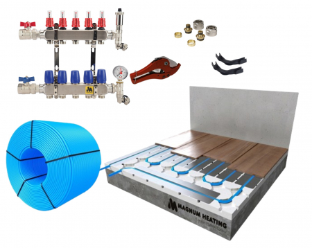 Pachet Premium 90m² incalzire prin pardoseala cu agent termic sistem uscat pentru parchet, grosime 25 mm [0]