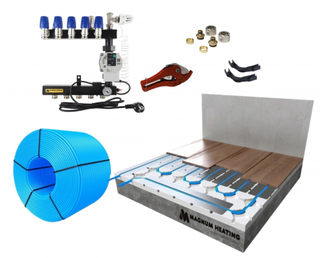 Pachet Standard 30m² incalzire prin pardoseala cu agent termic sistem uscat pentru parchet, grosime 25 mm [0]