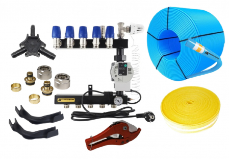 Pachet STANDARD incalzire prin pardoseala cu agent termic Magnum Heating, 100 mp, inclusiv pompa circulatie si grup mixare [0]