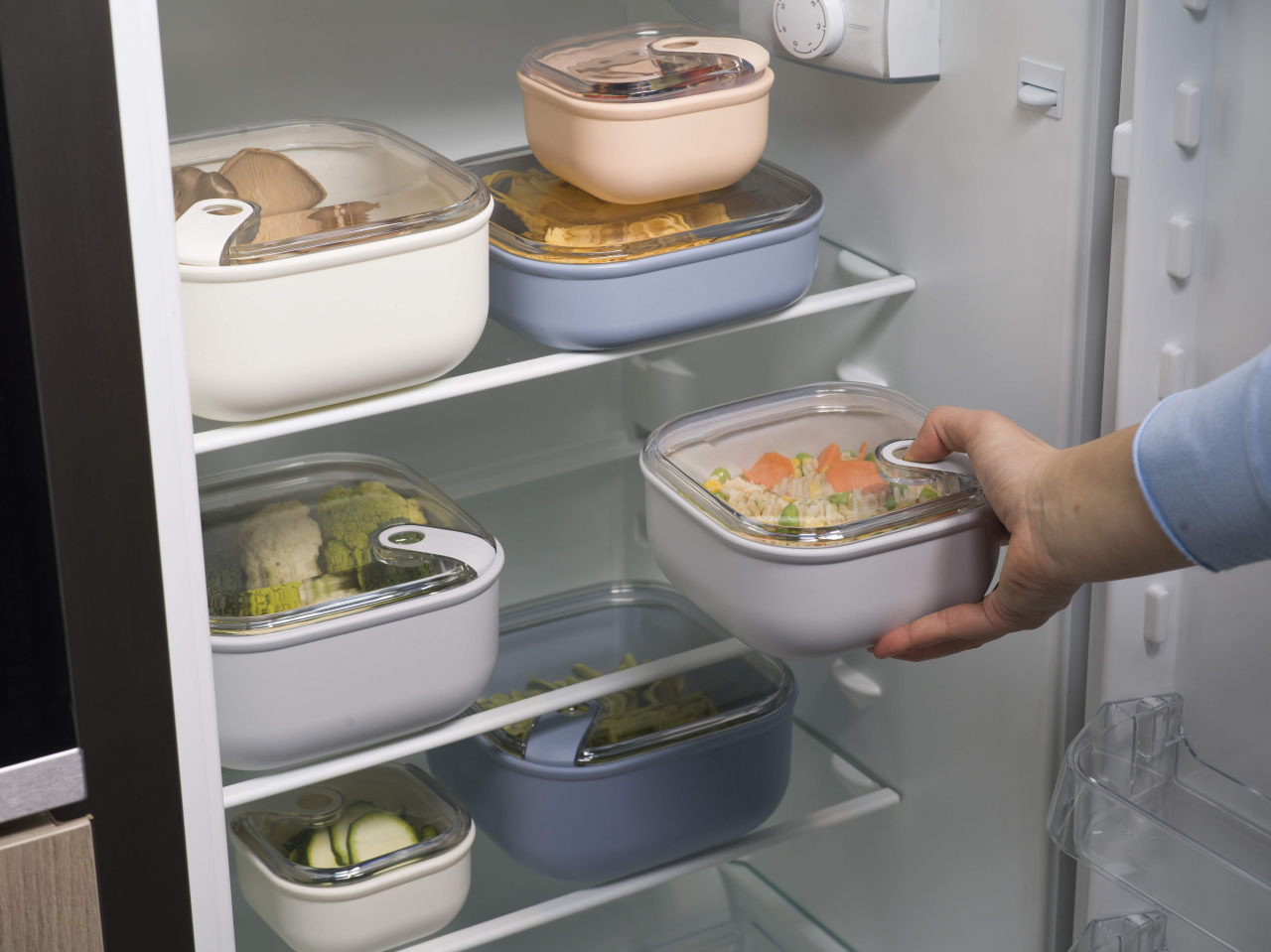 Cutie alim pătrata medie 16x16x8,7 cm/1 L - PULL BOX [9]