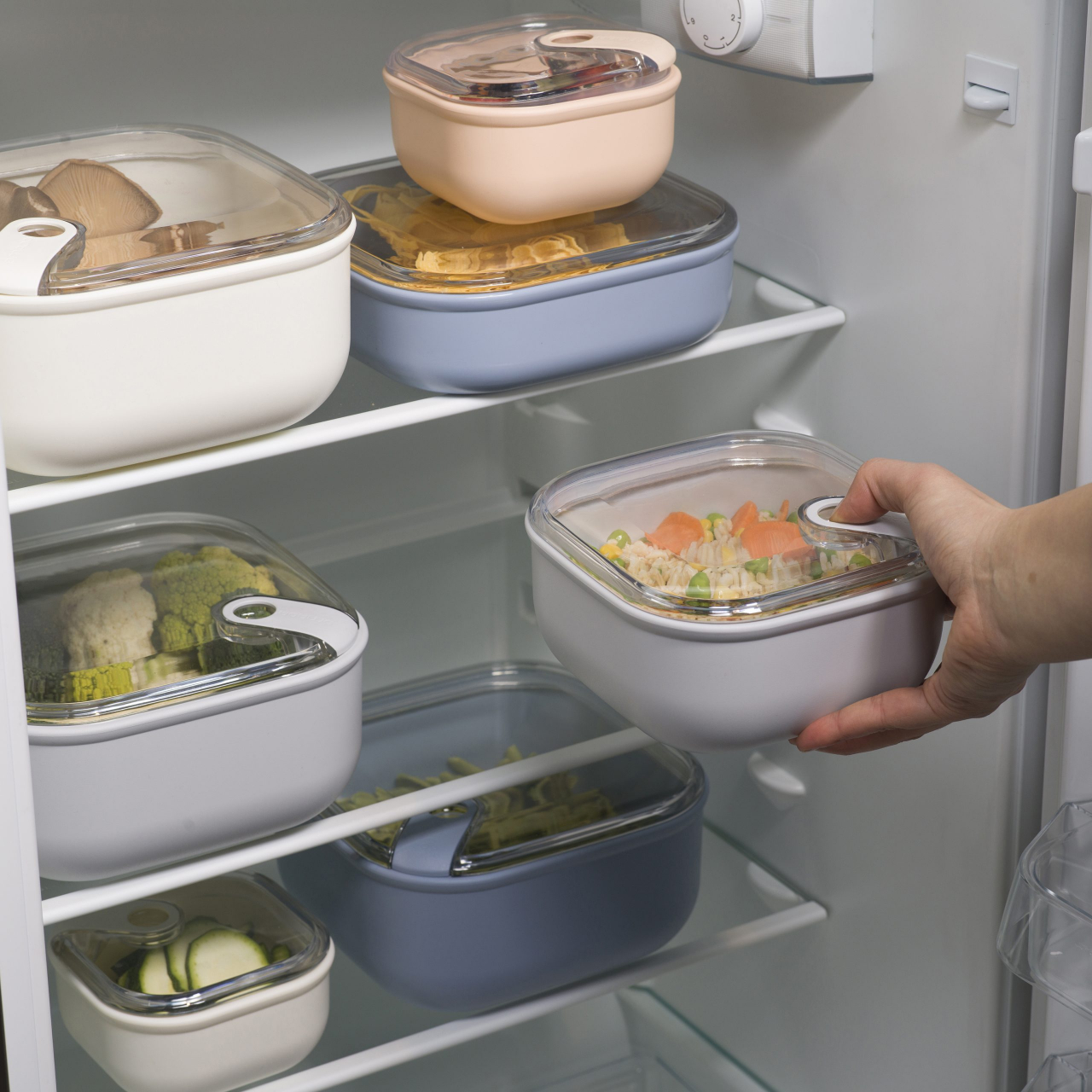 Cutie alimentara patrata 19,5x19,5x6,7 cm  (1 L) - PULL BOX [7]