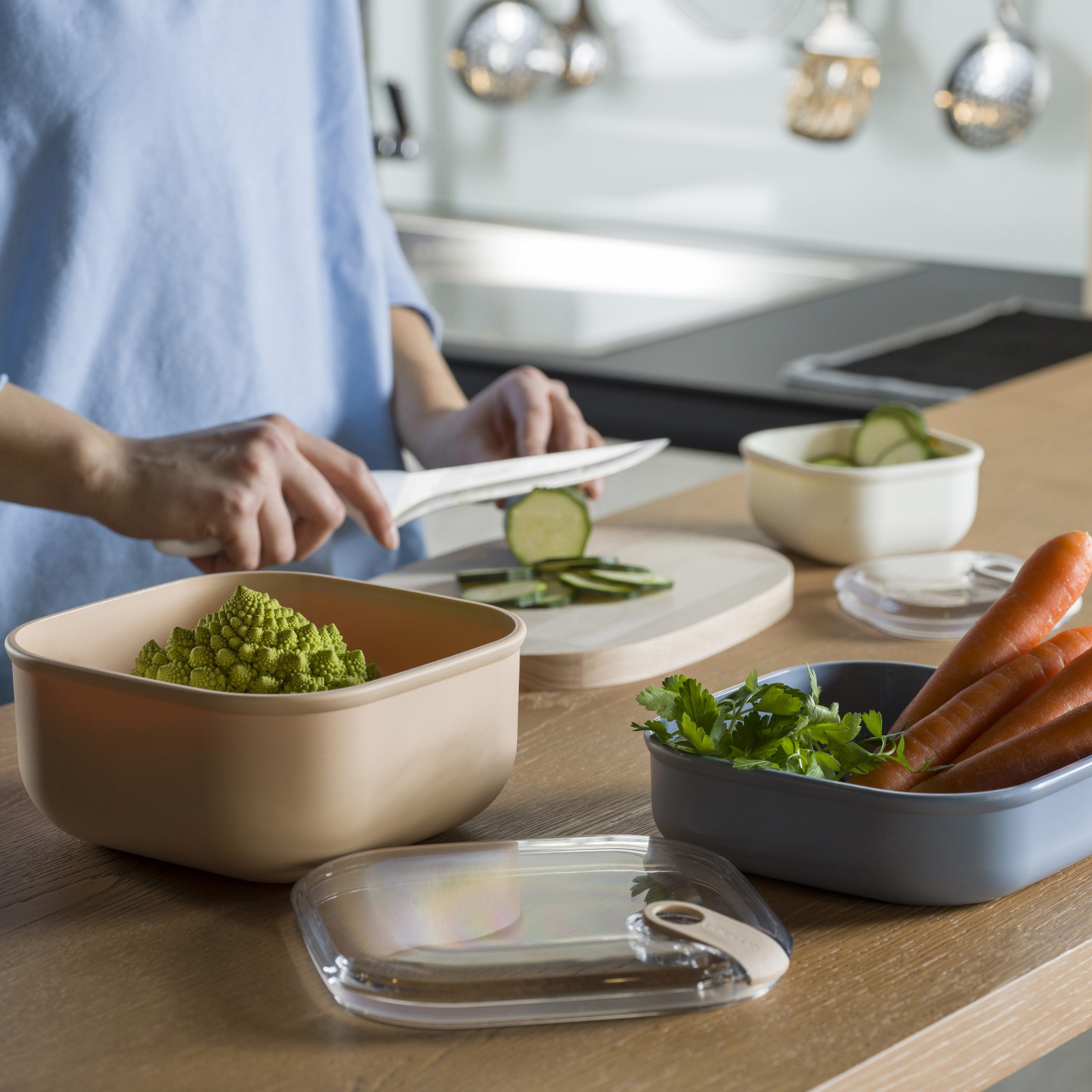 Cutie alimentara patrata 19,5x19,5x6,7 cm  (1 L) - PULL BOX [14]