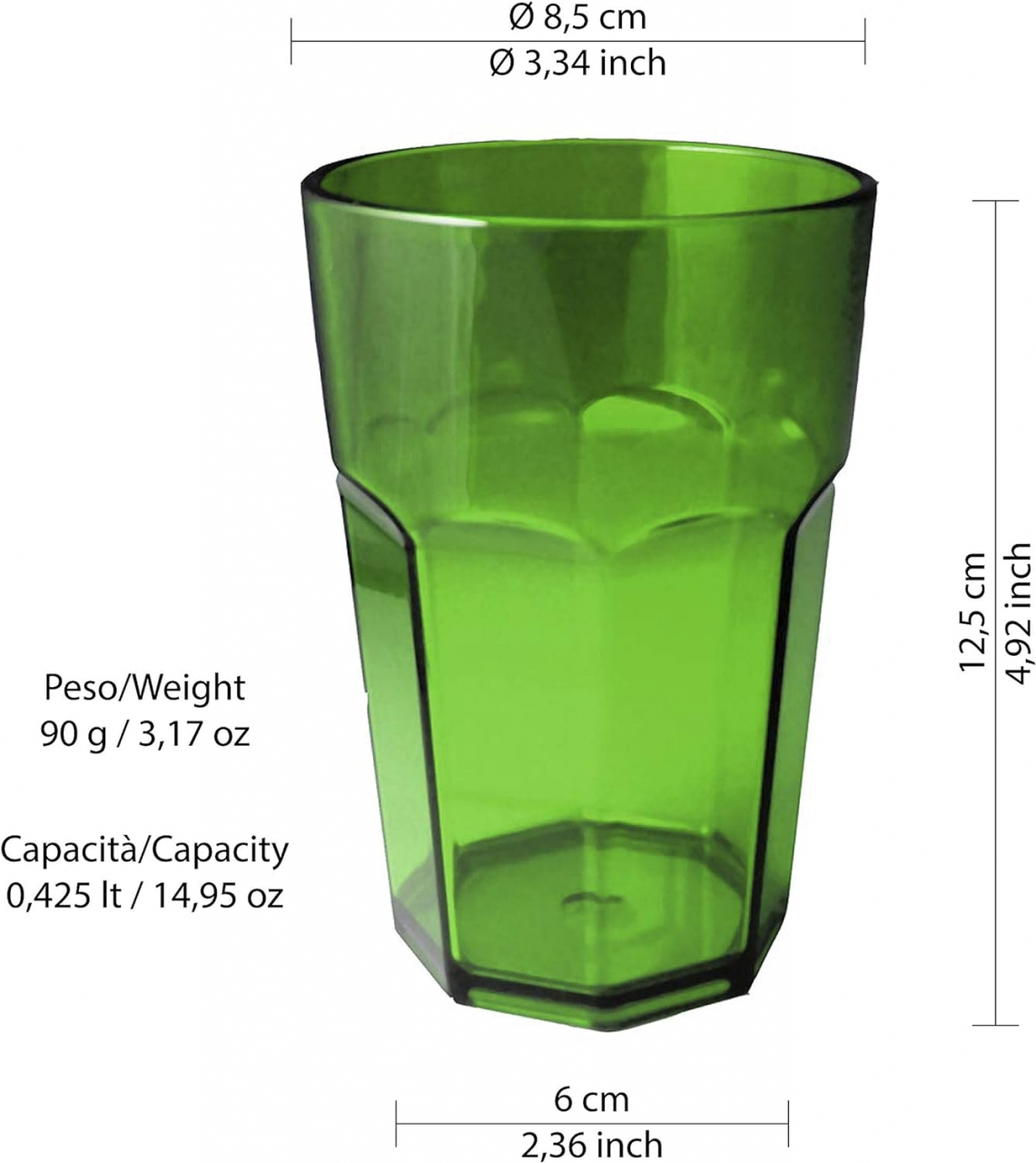 Pahar octogonal 0.40 L - WLK [4]