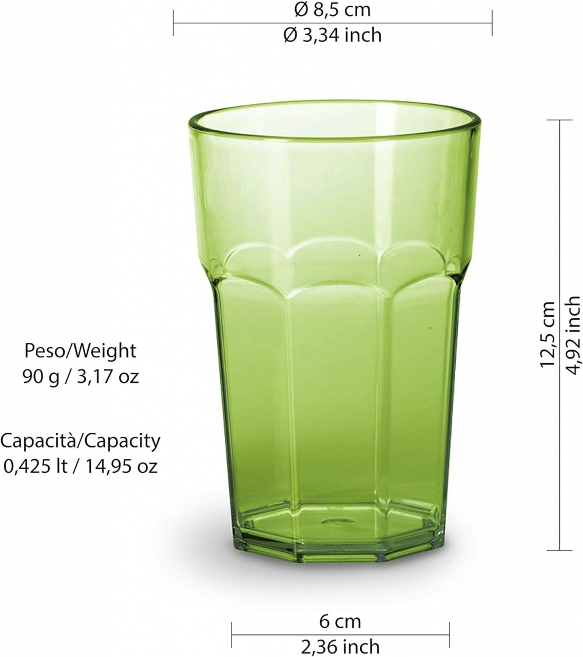 Pahar octogonal 0.40 L - WLK [5]
