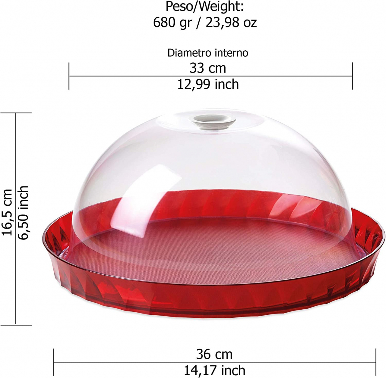 Platou de tort cu capac ø36xh16,5 cm - DIAMOND [3]