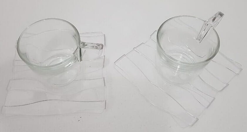 Set 2 cesti de ceai - transparent - Oyster  [6]