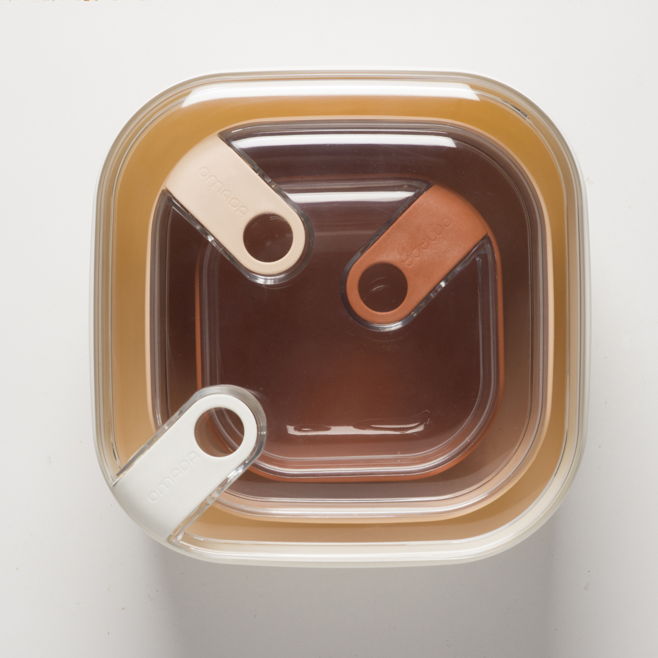 Set 3 cutii alimentare pătrate 12x12x7,2 cm - 16x16x8,7 cm - 19,5x19,5x10,5 cm (0,425 L-1 L-2 L) - PULL BOX [2]