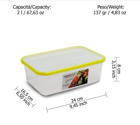 Set 3 cutii de conservare alimente 15x11x5-19x14x6,5-24x16,5x8 cm - culori asortate (fucsia-lime-violet)  - SanaLiving [6]