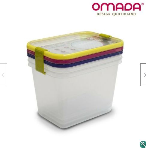 Set 3 cutii de conservare alimente 19x14x13,5 cm - culori asortate (fuchsia-lime-violet)  - SanaLiving [5]