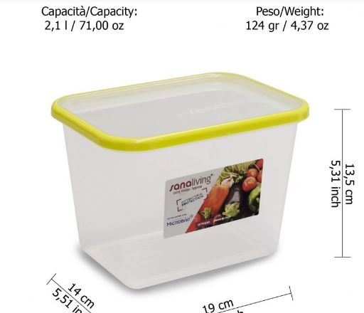 Set 3 cutii de conservare alimente 19x14x6,5-19x14x9-19x14x13,5 cm - culori asortate (fucsia-lime-violet) - SanaLiving [3]