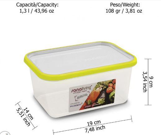 Set 3 cutii de conservare alimente 19x14x6,5-19x14x9-19x14x13,5 cm - culori asortate (fucsia-lime-violet) - SanaLiving [4]