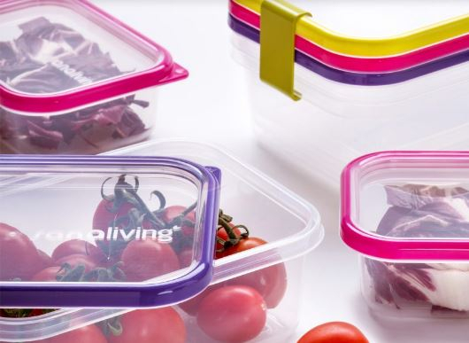 Set 3 cutii de conservare alimente 19x14x6,5 cm - culori asortate (fuchsia-lime-violet)  - SanaLiving [9]