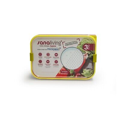 Set 3 cutii de conservare alimente 19x14x6,5 cm - culori asortate (fuchsia-lime-violet)  - SanaLiving [4]