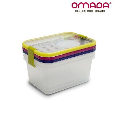  Set 3 cutii de conservare alimente 19x14x9 cm - culori asortate (fuchsia-lime-violet)  - SanaLiving [4]