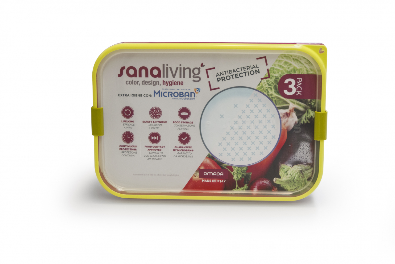 Set 3 cutii de conservare alimente 24x16,5x5 cm - culori asortate (fuchsia-lime-violet)  - SanaLiving [4]