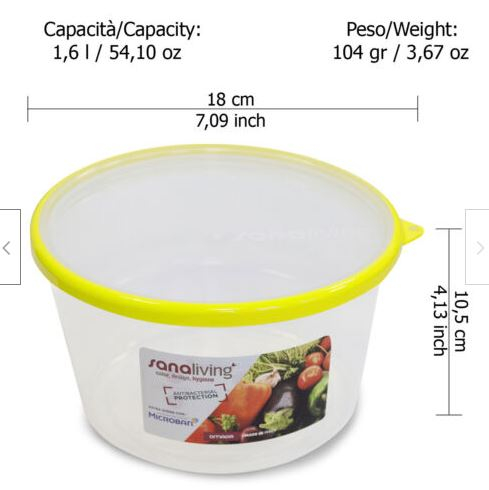 Set 3 cutii de conservare alimente d.18xh10,5 cm - culori asortate (fuchsia-lime-violet)  - SanaLiving [2]