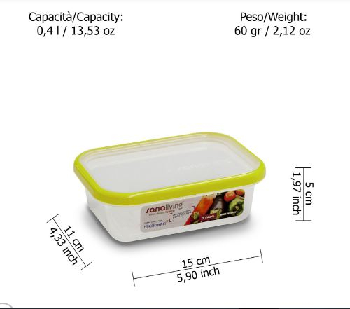 Set 3 cutii de conservare alimente15x11x5 cm - culori asortate (fuchsia-lime-violet)  - SanaLiving [2]