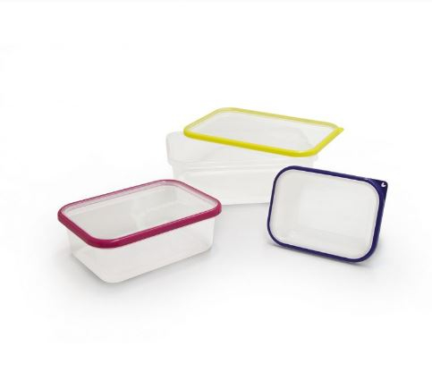 Set 3 cutii de conservare alimente15x11x5 cm - culori asortate (fuchsia-lime-violet)  - SanaLiving [5]