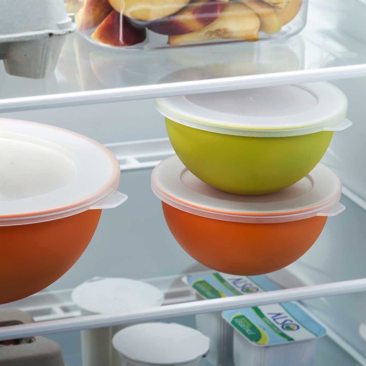 Set 4 boluri cu capac d.13 cm - culori asortate (portocaliu-fucsia-galben-verde) - SanaLiving [29]