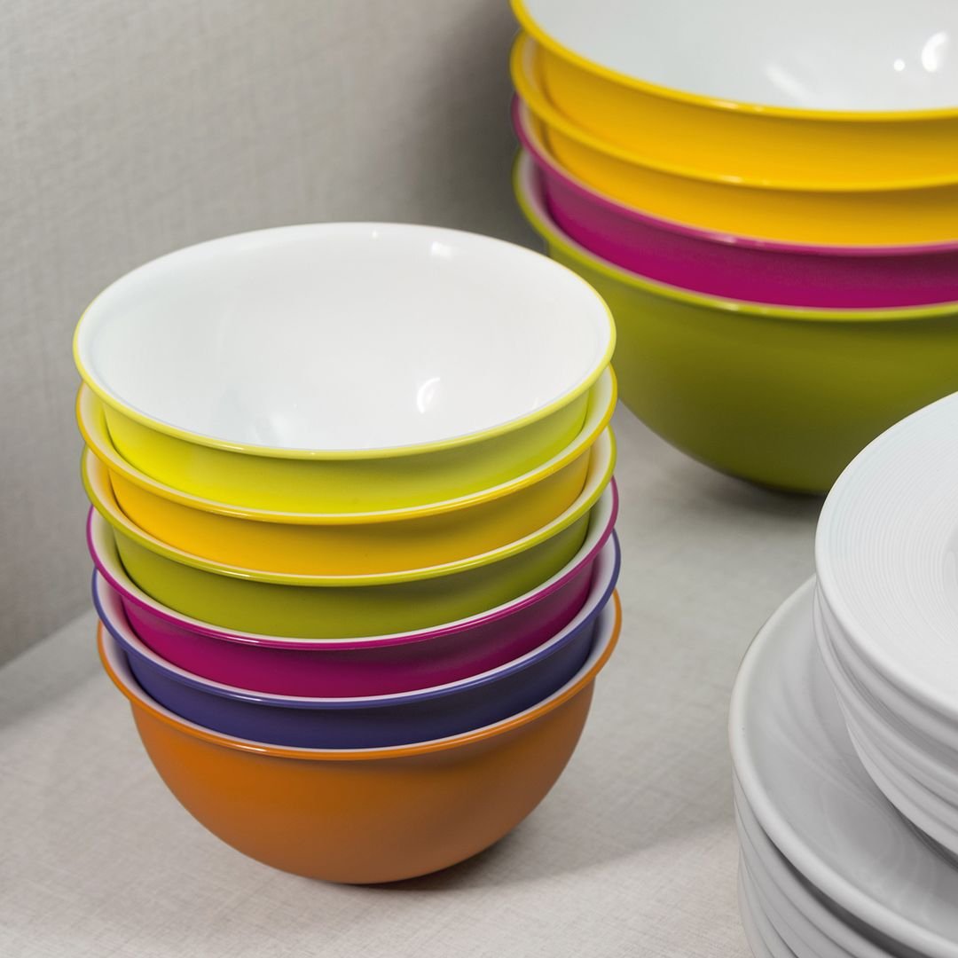 Set 4 boluri cu capac d.13 cm - culori asortate (portocaliu-fucsia-galben-verde) - SanaLiving [6]