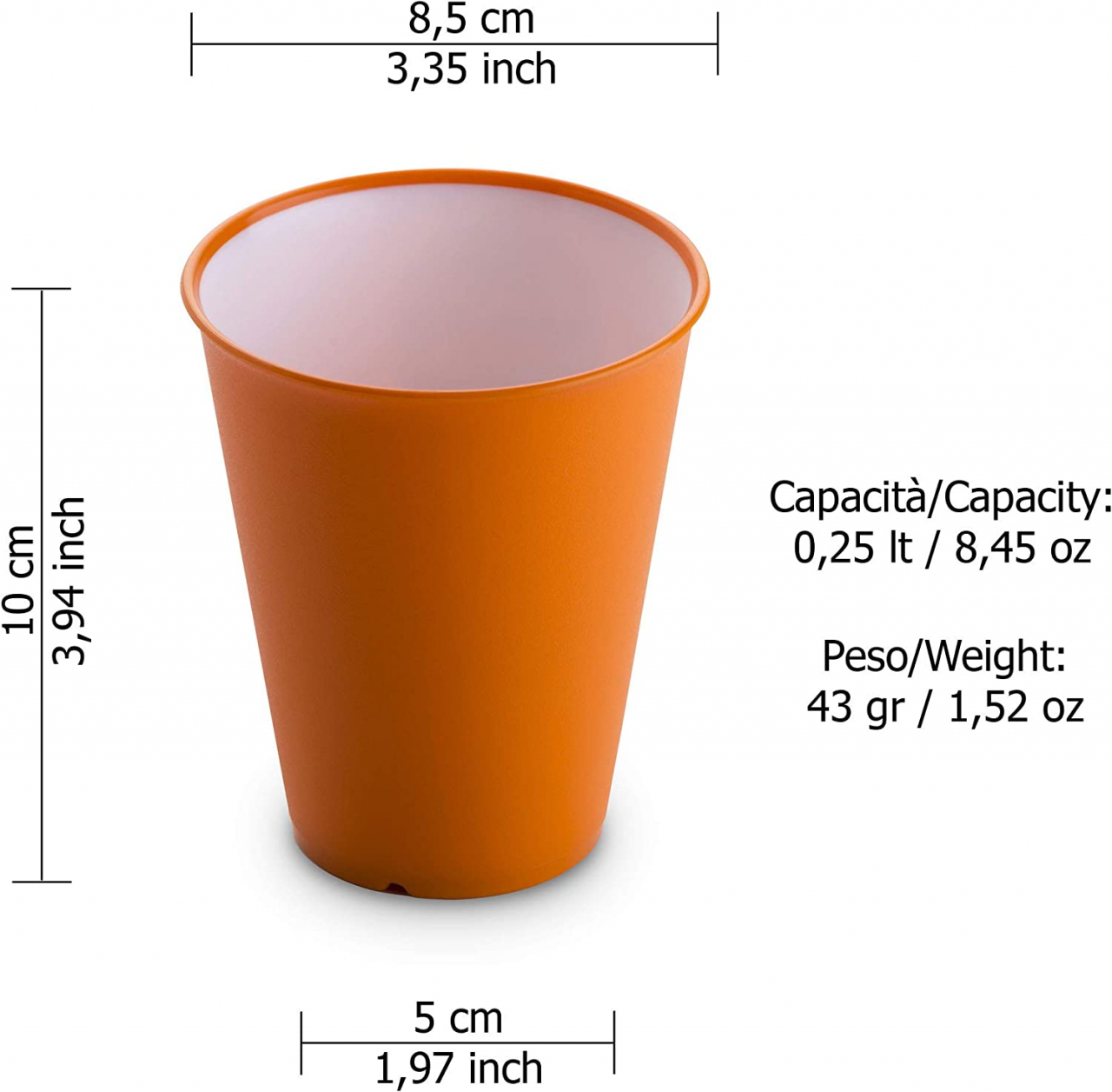 Set 4 pahare (cutie) culori asortate (portocaliu-galben-fucsia-verde)  - SanaLiving [7]