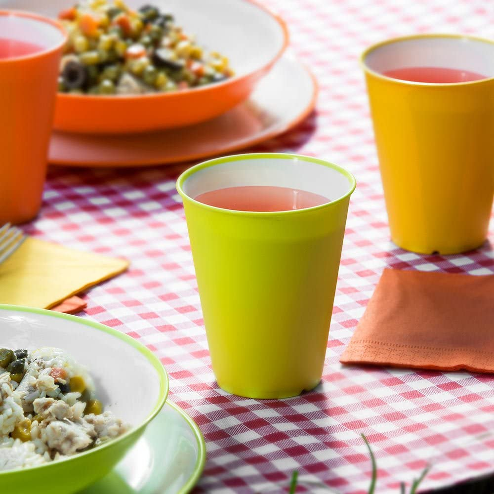 Set 4 pahare (cutie) culori asortate (portocaliu-galben-fucsia-verde)  - SanaLiving [14]