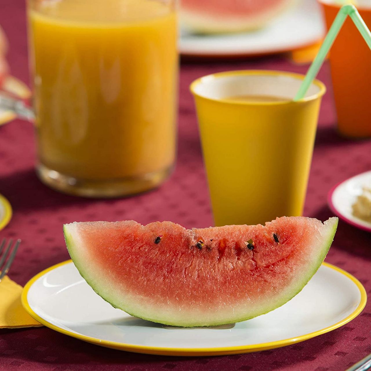 Set 4 pahare (cutie) culori asortate (portocaliu-galben-fucsia-verde)  - SanaLiving [13]