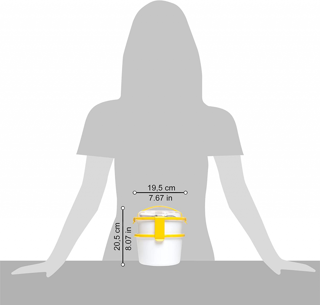 Set cutie de prânz LADY cu toartă şi tacâmuri 19,5x18,5x20,5 cm (1L+1,6L) - SanaLiving [3]