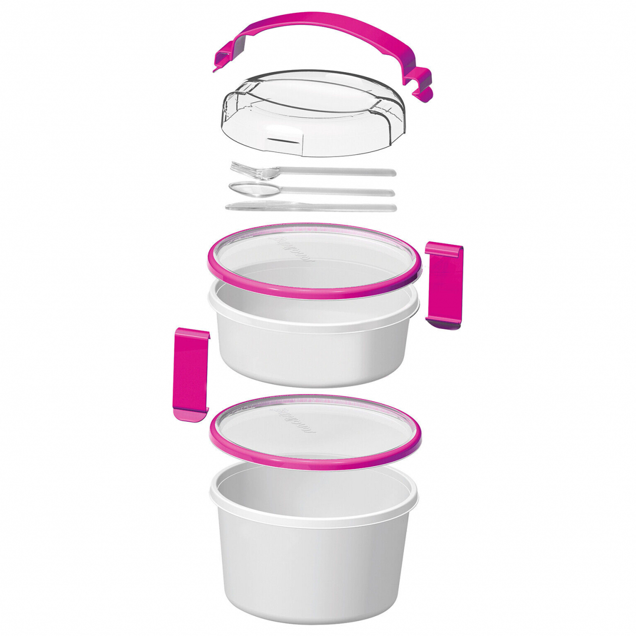 Set cutie de prânz LADY cu toartă şi tacâmuri 19,5x18,5x20,5 cm (1L+1,6L) - SanaLiving [4]