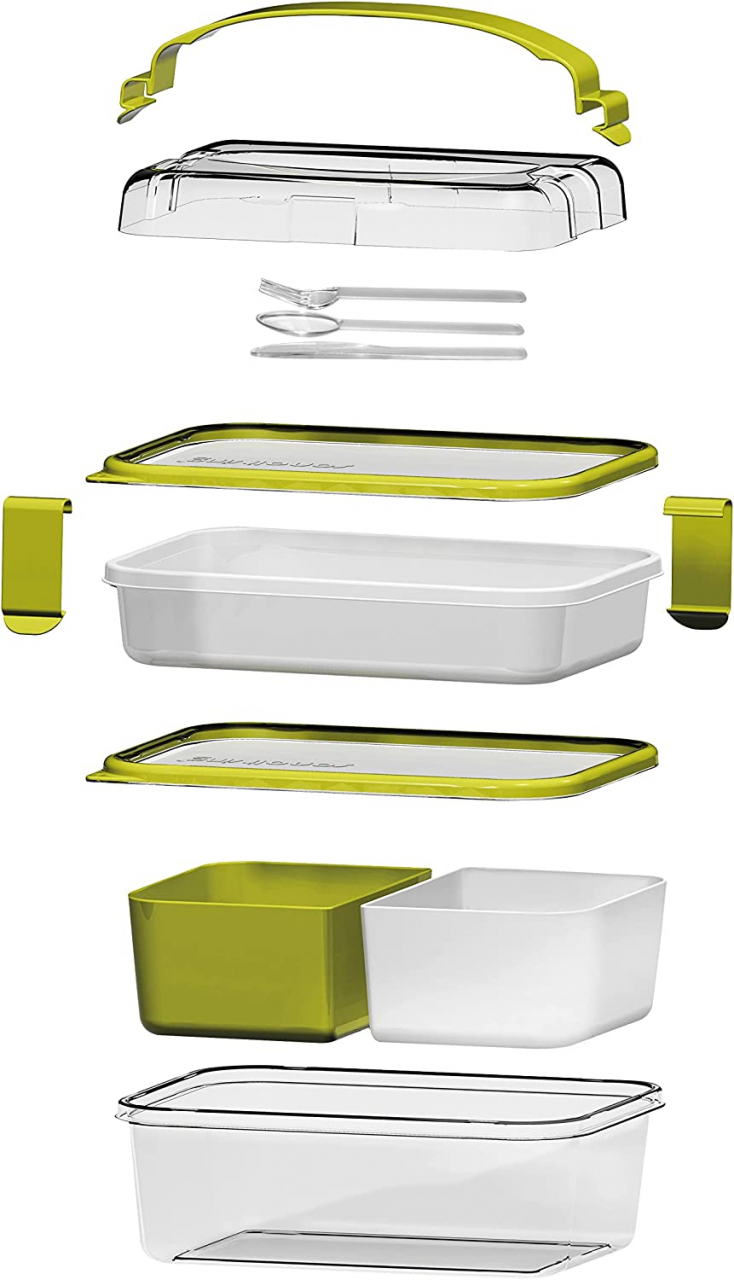 Set cutie de prânz MAN cu toartă şi tacâmuri 26x17,5x15,5 cm (1L+2L) - SanaLiving [4]