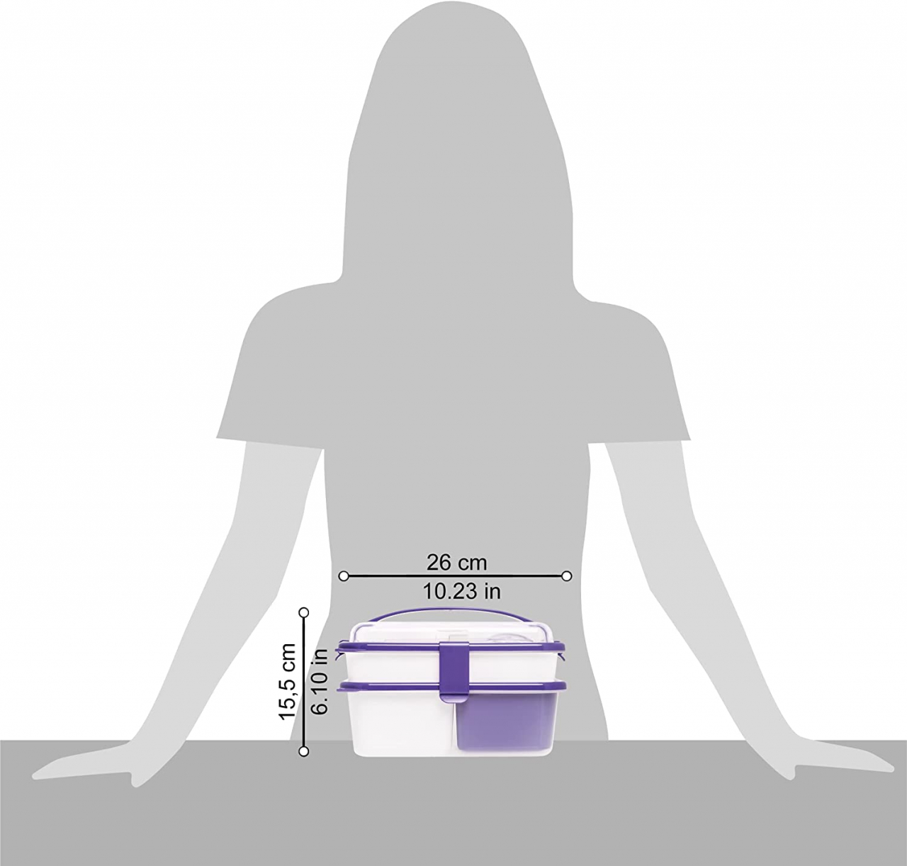 Set cutie de prânz MAN cu toartă şi tacâmuri 26x17,5x15,5 cm (1L+2L) - SanaLiving [2]