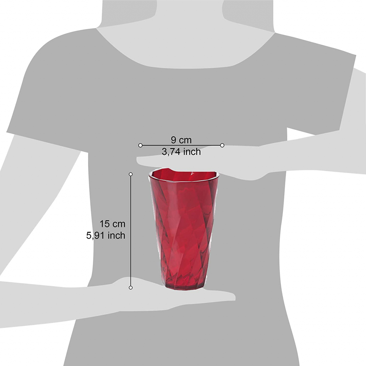 Set de 4 pahare ø9xh15 cm 50cl - DIAMOND [3]