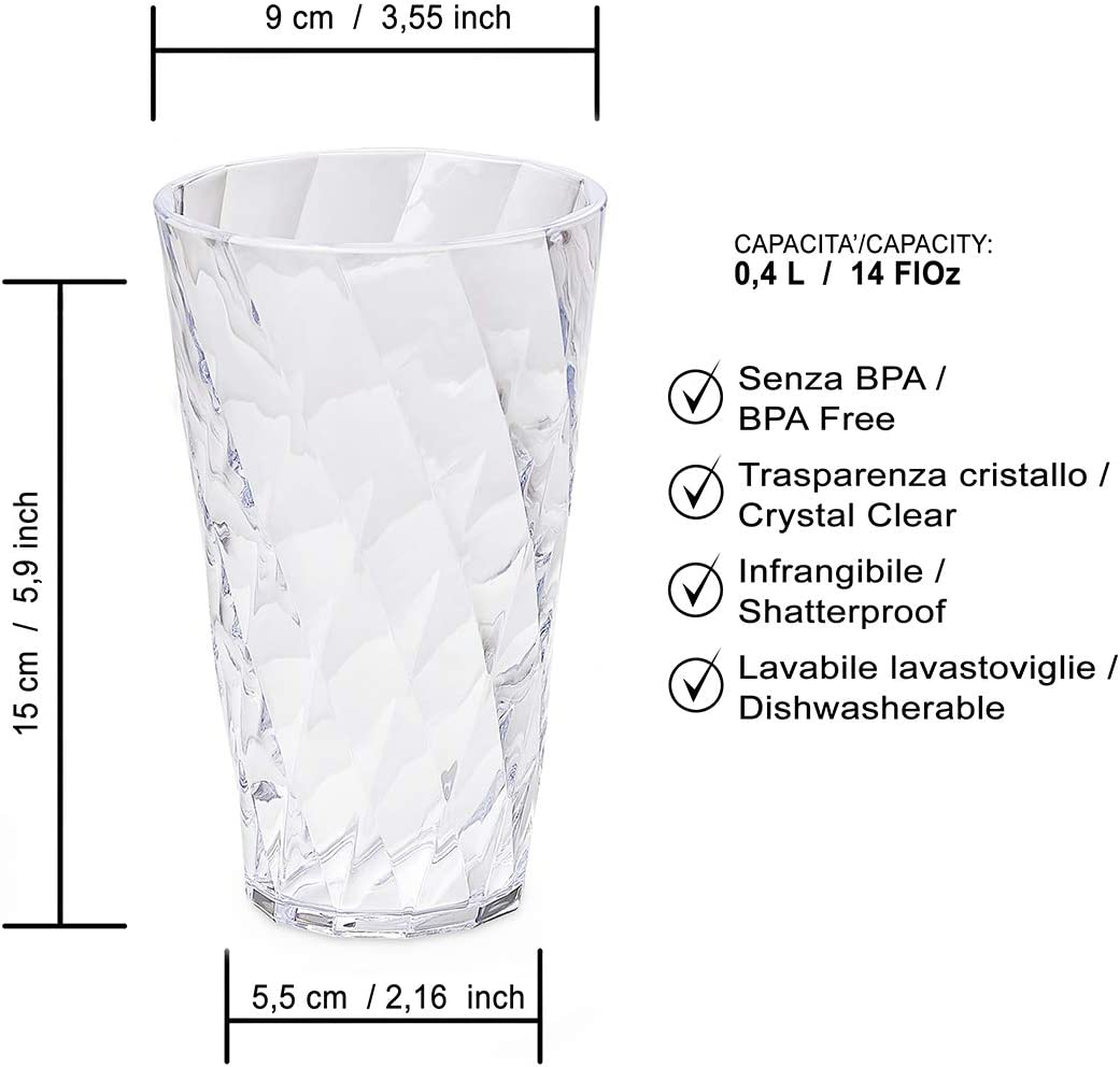 Set de 4 pahare ø9xh15 cm 50cl - DIAMOND [4]